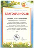 Благодарность за организацию и проведение Международного конкурса «Человек и природа» Благодарность за организацию и проведение Международного конкурса «Человек и природа»